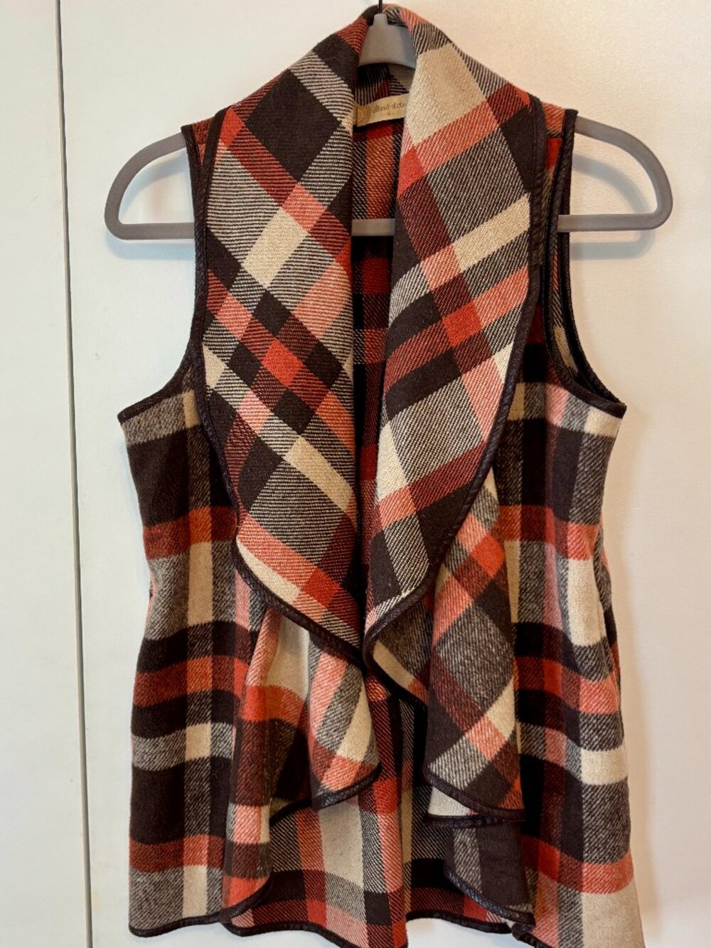 Altar'd State Plaid Waterfall Vest